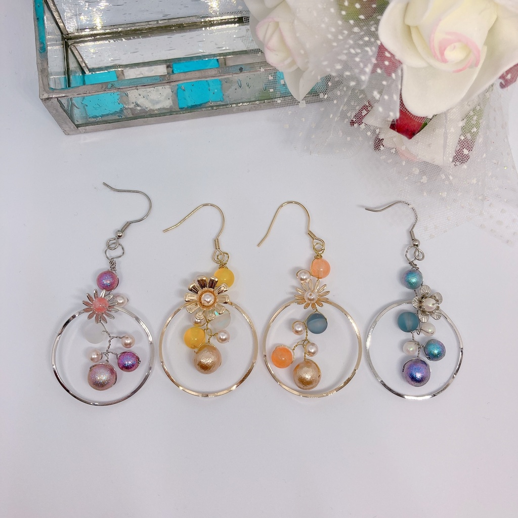 各組モチーフ しゃぼん玉ピアス(イヤリング)