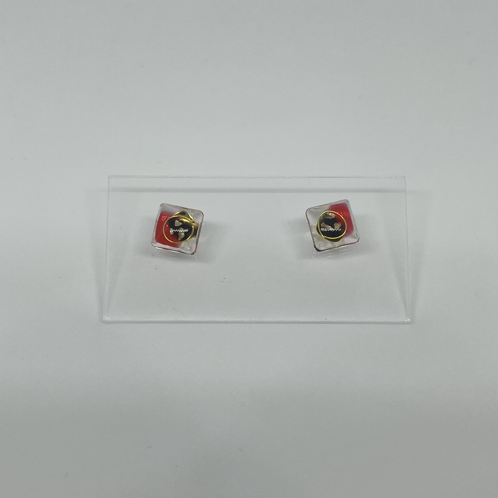 (SD)学校カラーの四角プチピアス・イヤリング