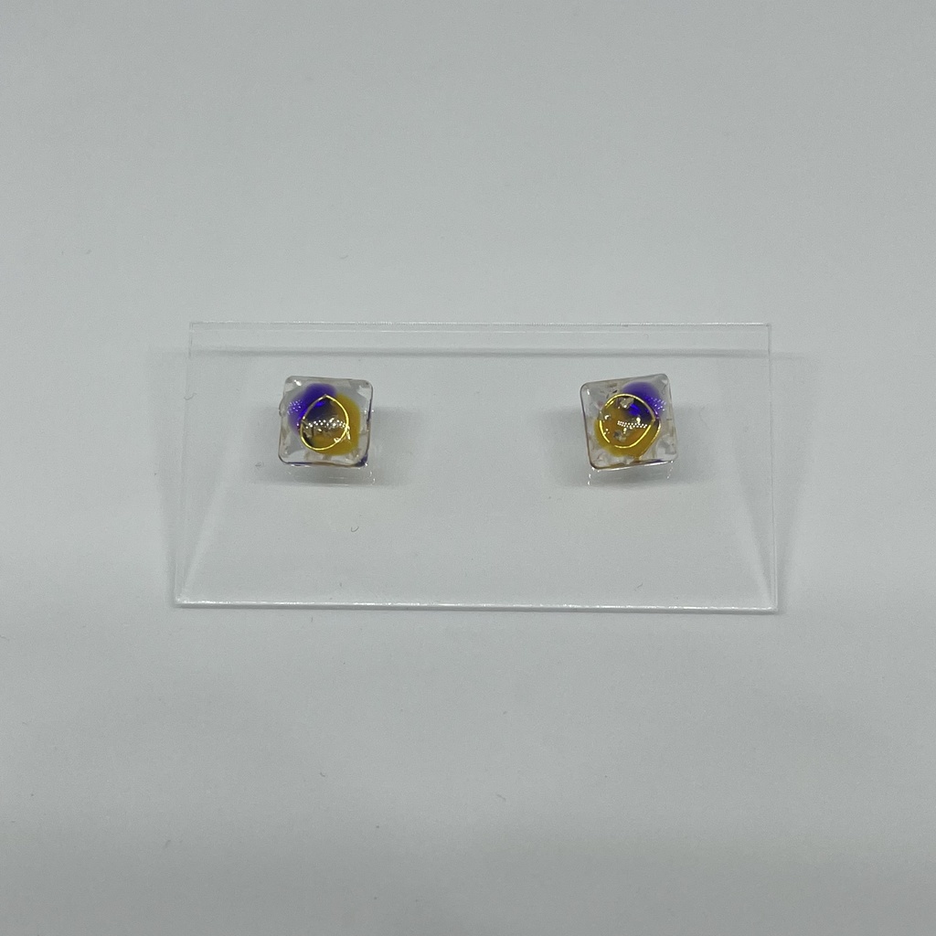 (SD)学校カラーの四角プチピアス・イヤリング