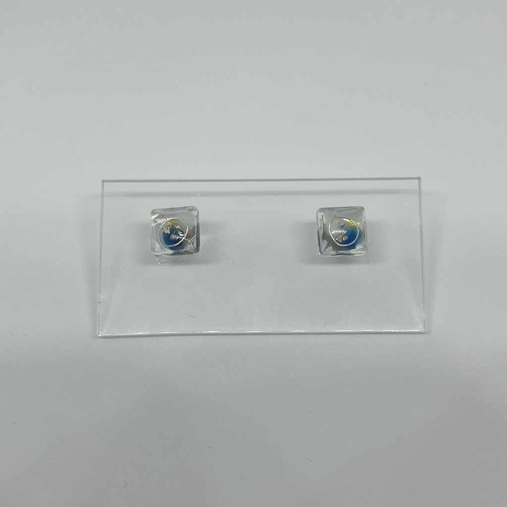 (SD)学校カラーの四角プチピアス・イヤリング