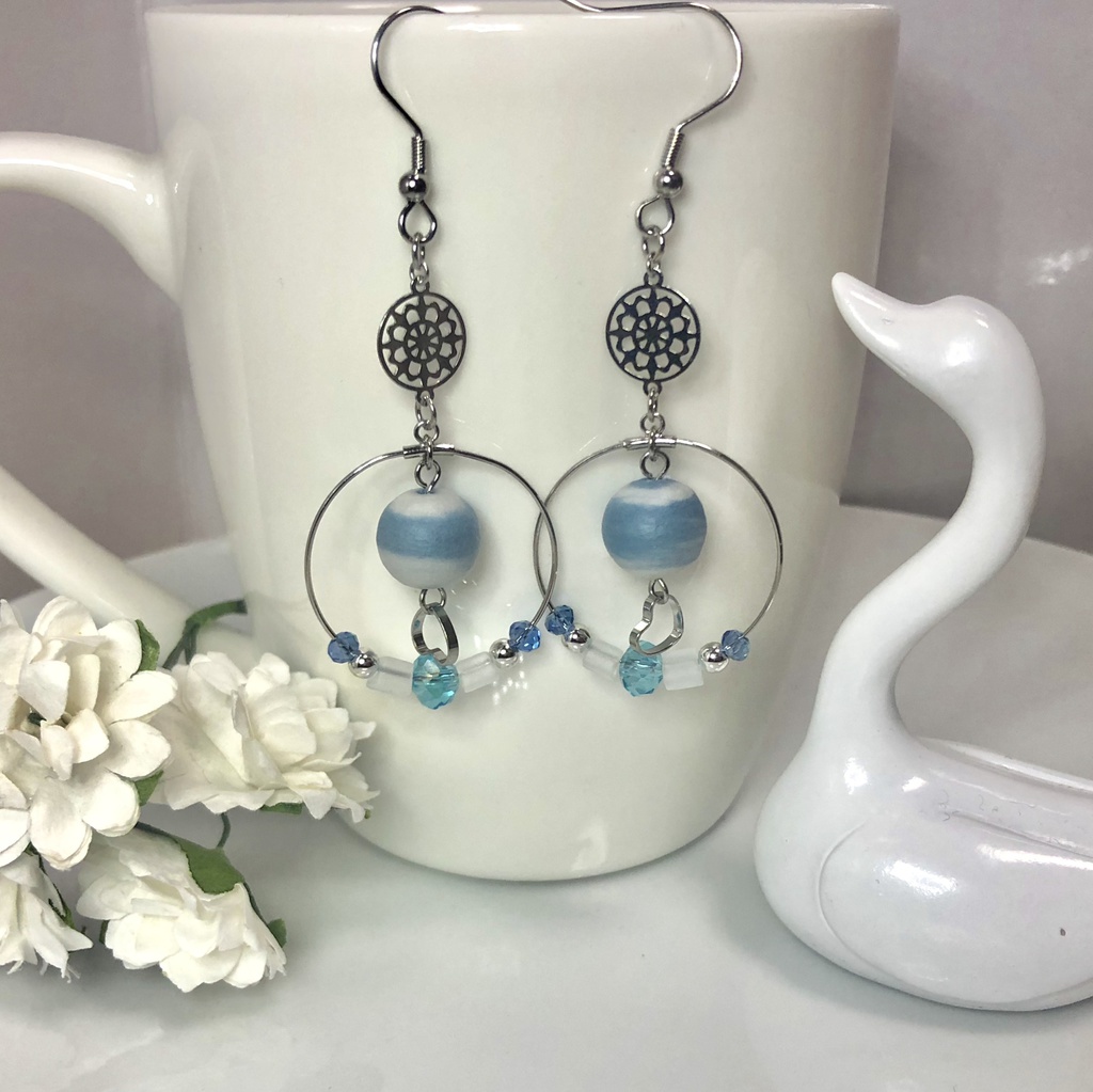 A3! 各組モチーフ コットンパールの揺れピアス(イヤリング)