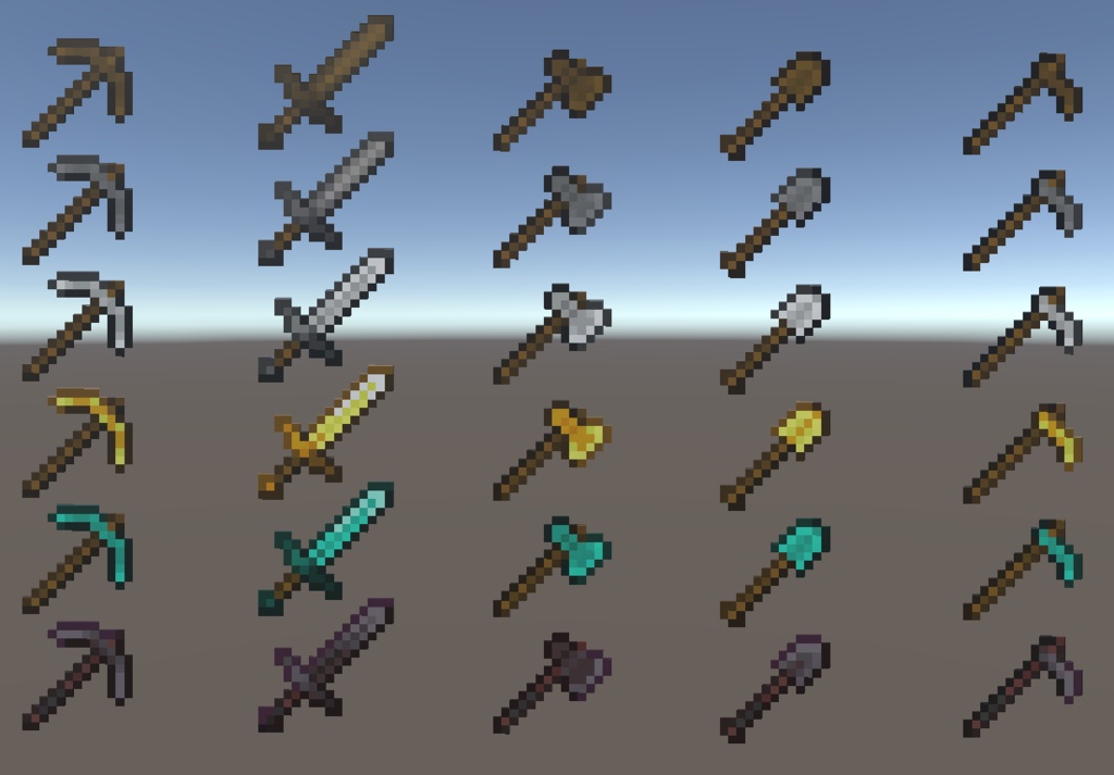 【3Dモデル】 Minecraft Tools And Weapons