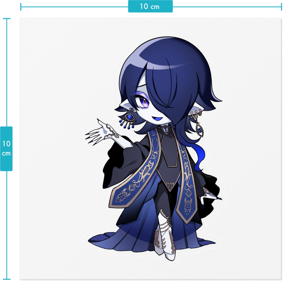 海月夜澪ステッカー(通常・黒顔Ver)