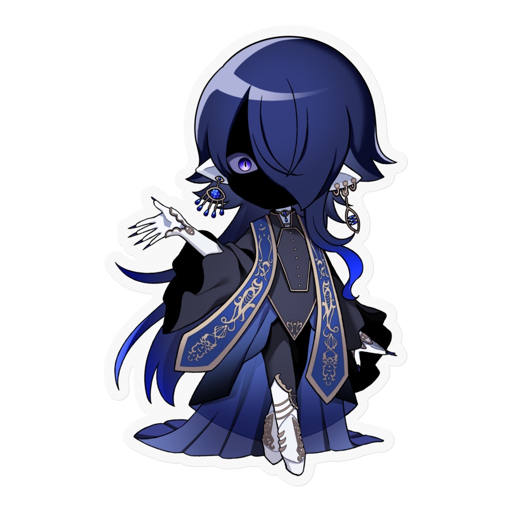 海月夜澪ステッカー(通常・黒顔Ver)
