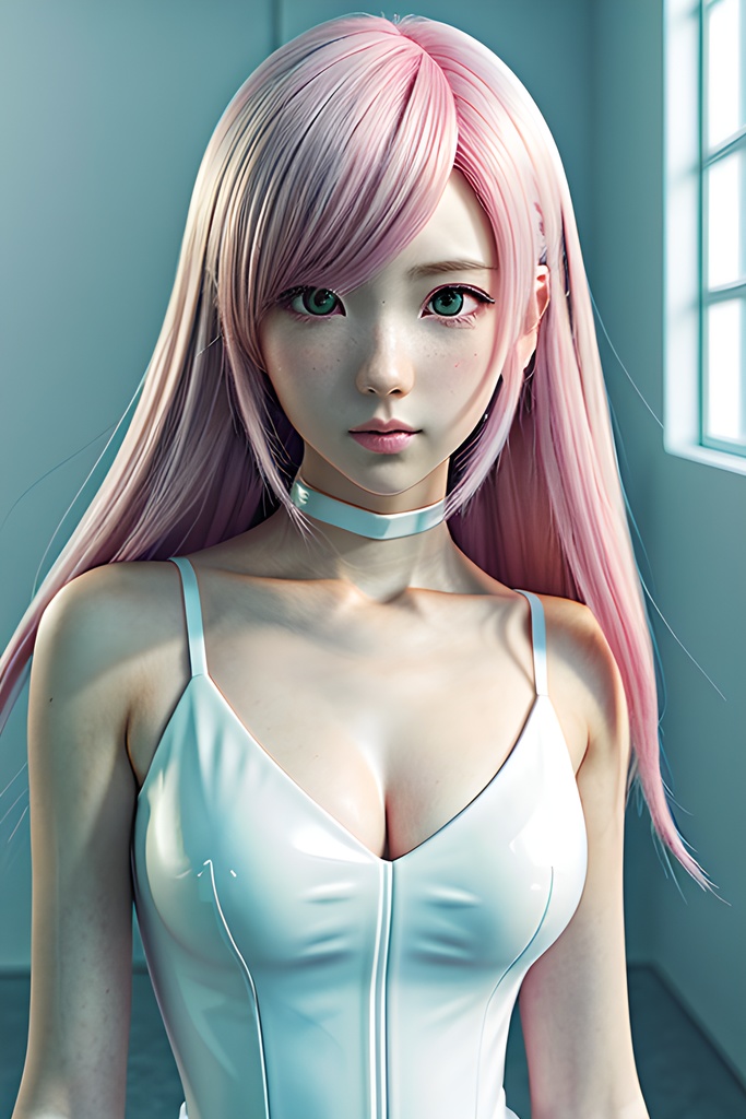 Pink Hair Fantasy Girl – Soft Light Anime Portrait