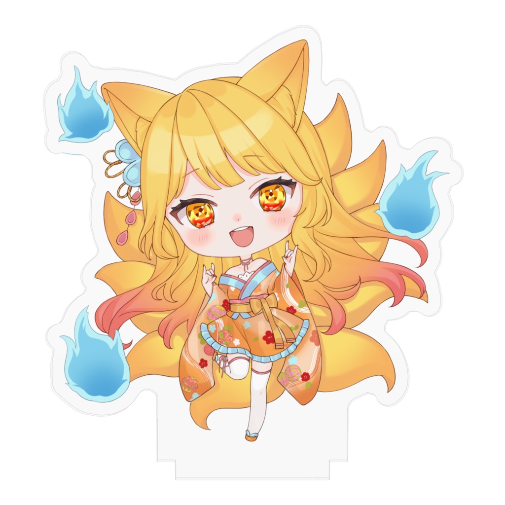 夜音まかろ SD振袖衣装狐火verアクリルフィギュア