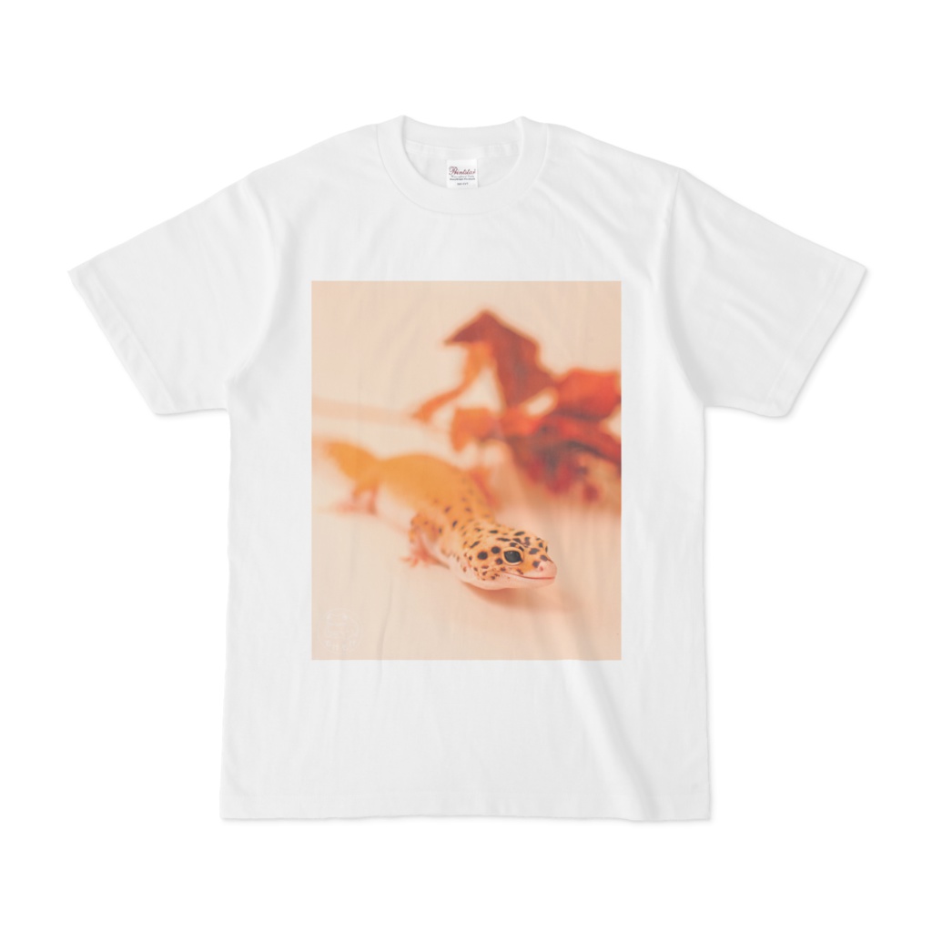 やさしいほほえみヤモリのＴシャツ（ホワイト）