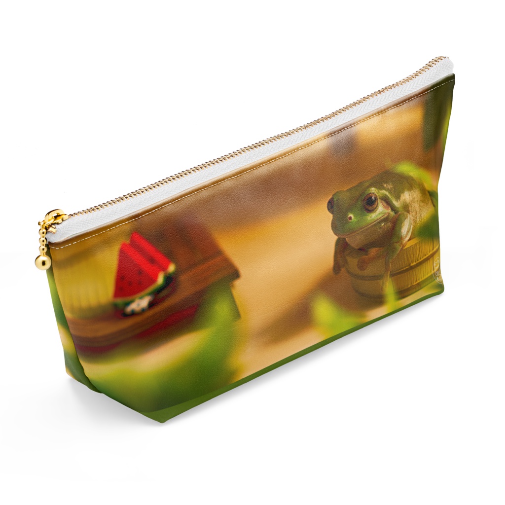 夕涼みカエルのポーチ