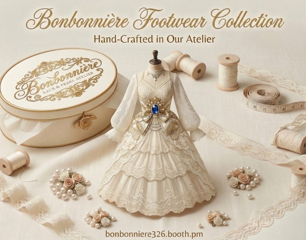 【VRoid / cluster】愛らしいエプロンレースドレス - Bonbonnière -