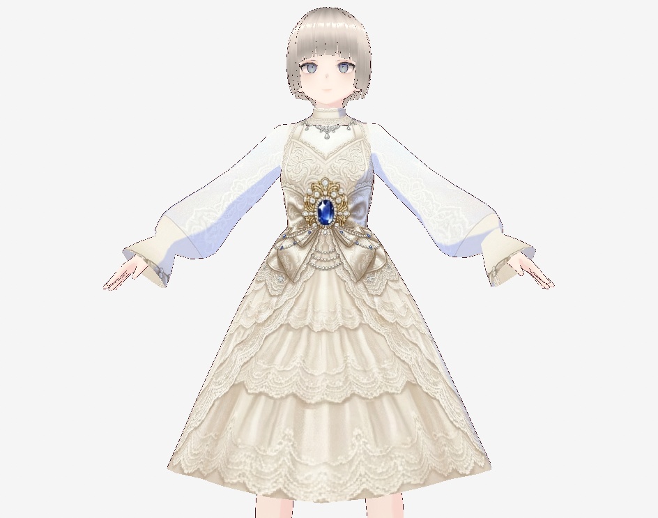 【VRoid / cluster】愛らしいエプロンレースドレス - Bonbonnière -