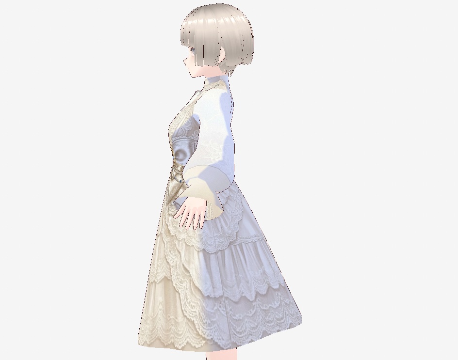 【VRoid / cluster】愛らしいエプロンレースドレス - Bonbonnière -