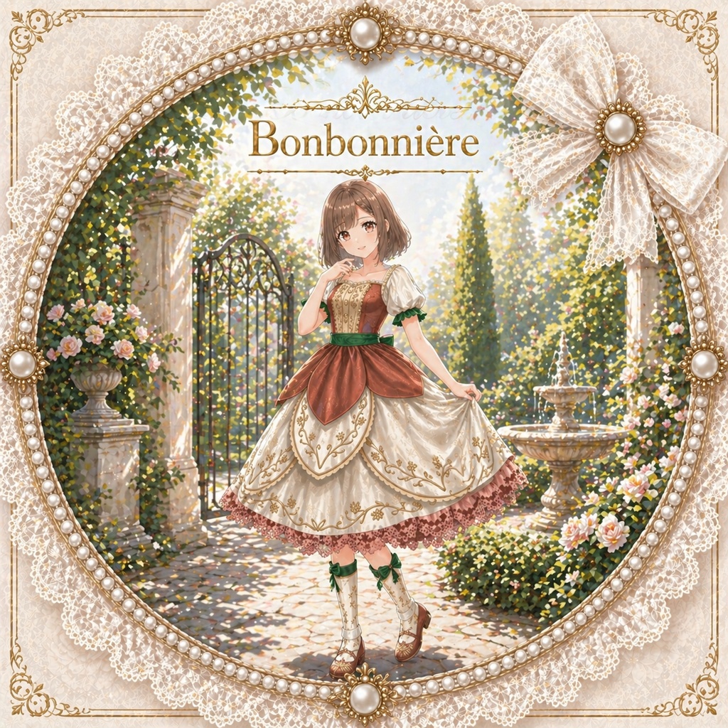 【VRoid Studio制作】春の訪れを祝うアンティーク・フルールセットアップ（完成品VRM / cluster対応）