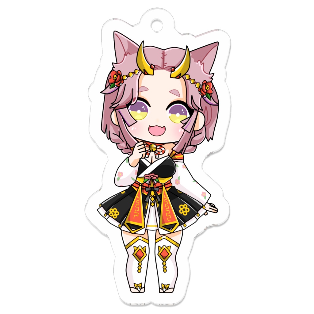 おさげver.ねこ武者 キーホルダー