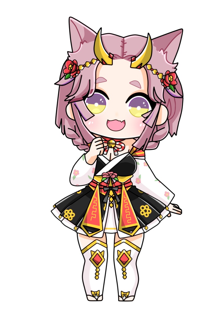 おさげver.ねこ武者 キーホルダー