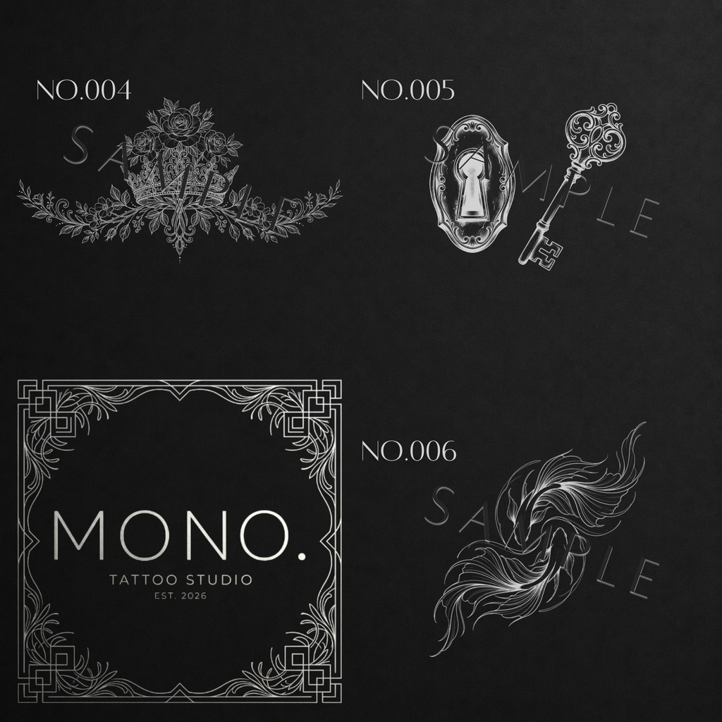 【No.001 - No.012】 Tattoo Design Pack (12 variations)