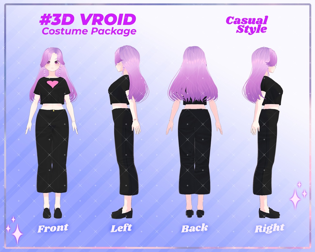 3D VRoid Outfit Pack Modern Street & Casual Wear for VRoid Models | VRoid Simple Wear, VRoid Outfit, VTuber Street Fashion