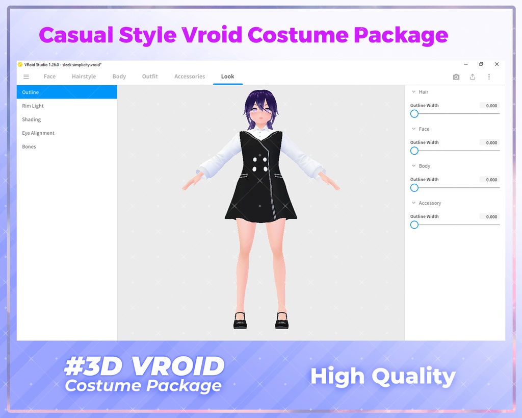3D VRoid Outfit Pack Modern Street & Casual Wear for VRoid Models | VRoid Simple Wear, VRoid Outfit, VTuber Street Fashion