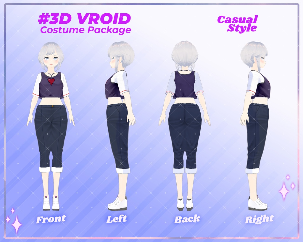 3D VRoid Clothing Pack Cozy & Trendy Casual Wear for VRoid Models | VRoid Fashion, VRoid Outfit, VTuber Clothing Set