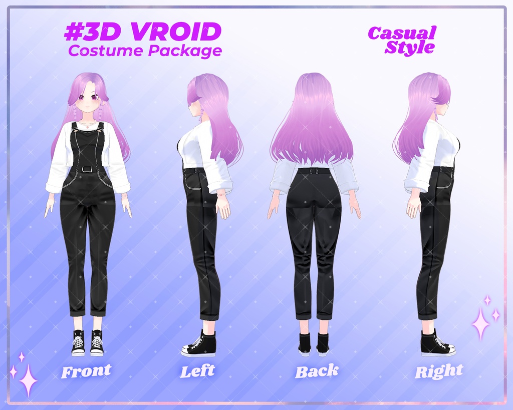 3D VRoid Outfit Pack Chic & Simple Casual Clothes for VRoid Models | VRoid Clothes, VRoid Costume, VRoid Fashion