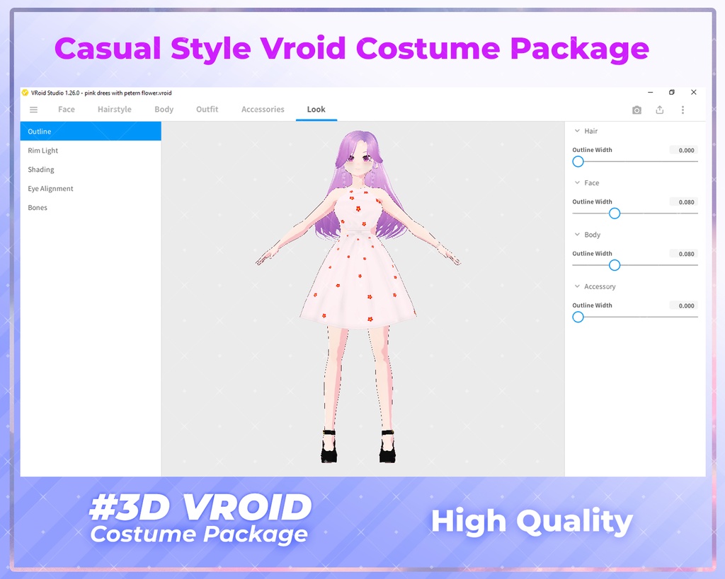 3D VRoid Casual Outfit Pack Trendy & Stylish Clothes for VRoid Models | VRoid Outfit Pack, VRoid Clothing Set, VTuber Outfit