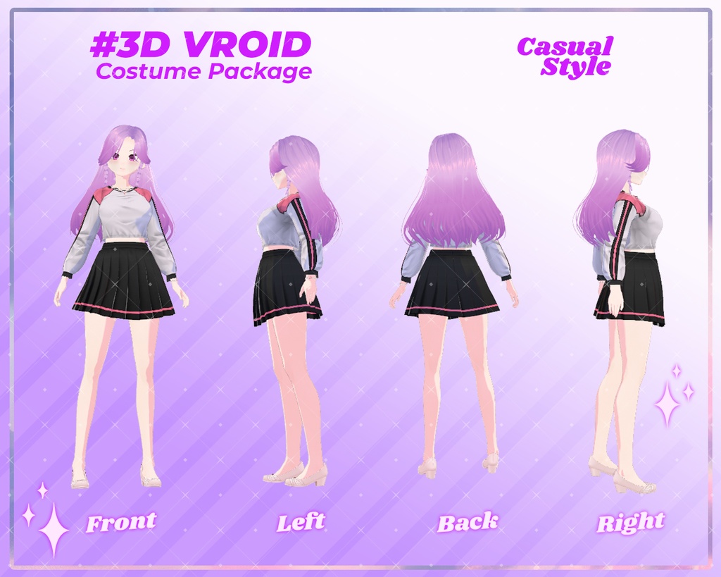 3D VRoid Clothes Pack Modern & Relaxed Casual Wear for VRoid Models | VRoid Clothing Set, VTuber Outfit, VTuber Clothes