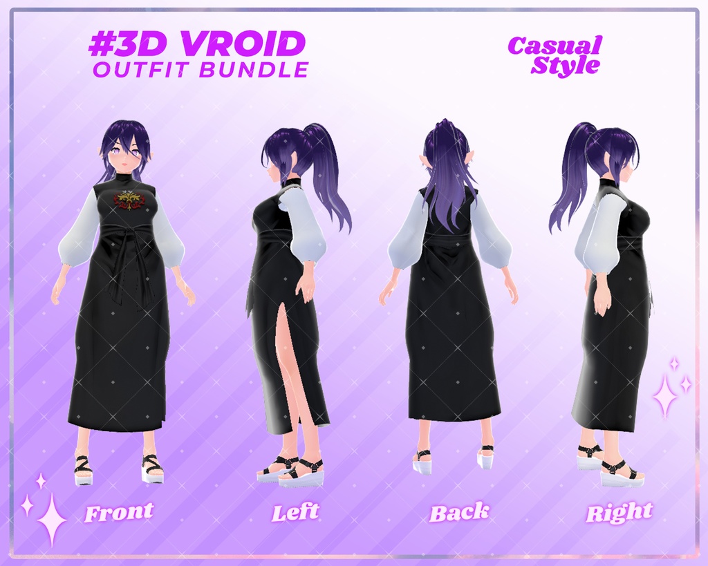 3D VRoid Clothes Pack Modern & Relaxed Casual Wear for VRoid Models | VRoid Clothing Set, VTuber Outfit, VTuber Clothes