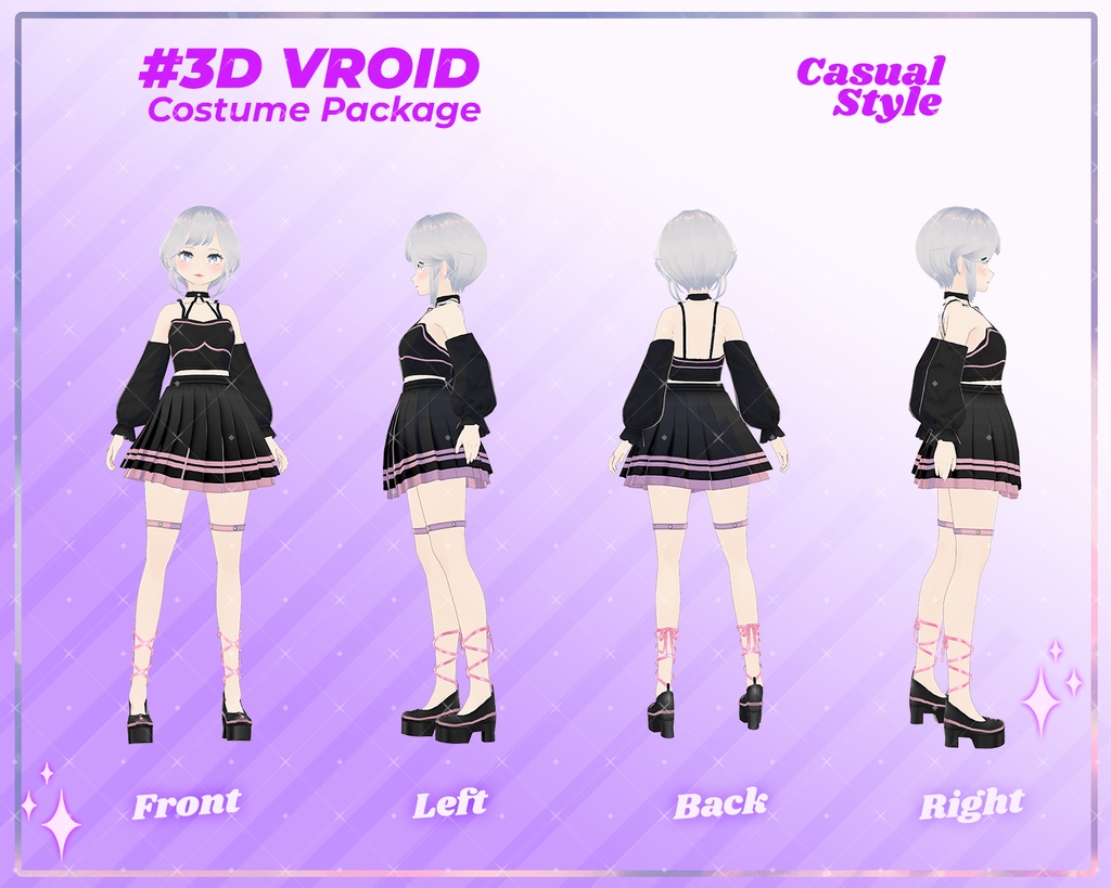 3D VRoid Clothes Pack Modern & Relaxed Casual Wear for VRoid Models | VRoid Clothing Set, VTuber Outfit, VTuber Clothes