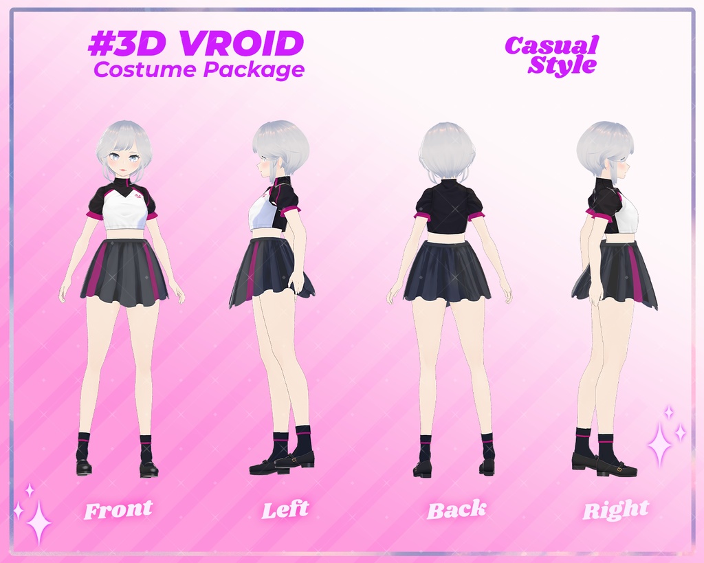 3D VRoid Clothing Pack Cozy & Simple Casual Wear for VRoid Models | Anime Avatar, Digital Outfit, VTuber Accessories