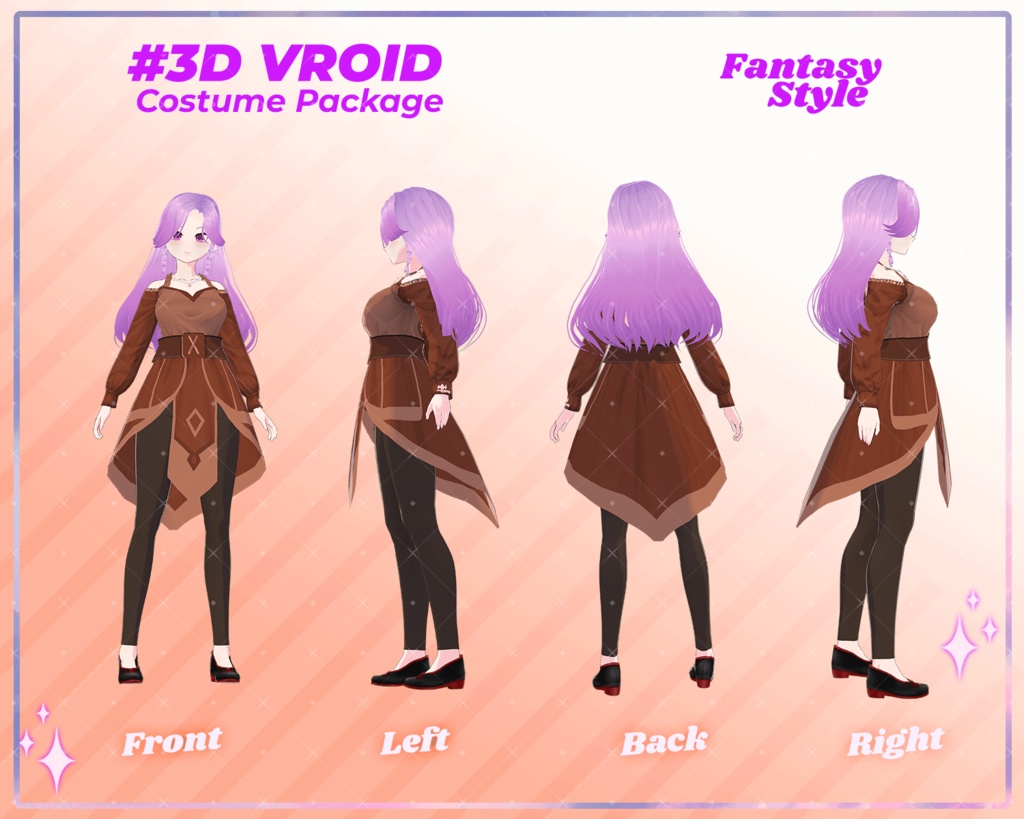3D VRoid Fantasy Outfit Pack Magical & Elegant Clothes for VRoid Models | Fantasy Dress VRoid, VRoid Dress, VRoid Street Fashion