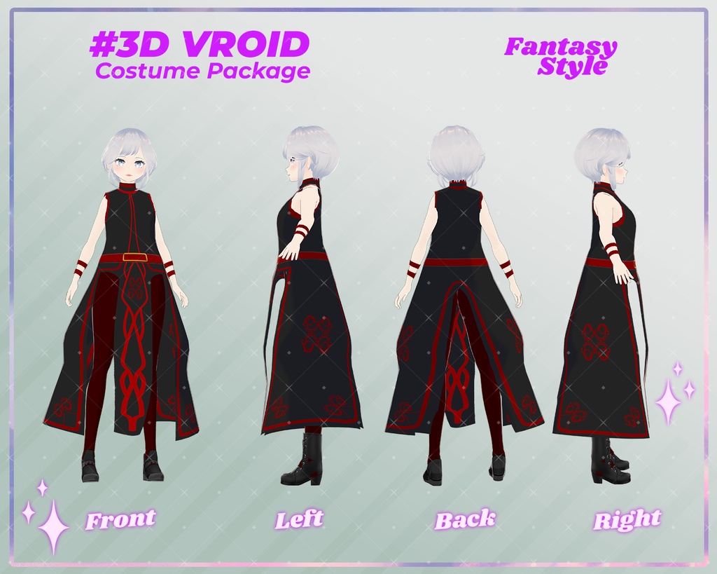 3D VRoid Clothing Pack Enchanted Fantasy Costumes for VRoid Models | VRoid Clothing Set, VTuber Outfit, VTuber Clothes