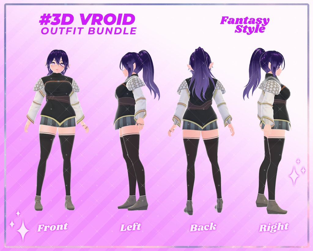 3D VRoid Outfit Pack Mystical Fantasy Wear for VRoid Models | VRoid Studio, VRoid Model, VRChat Avatar