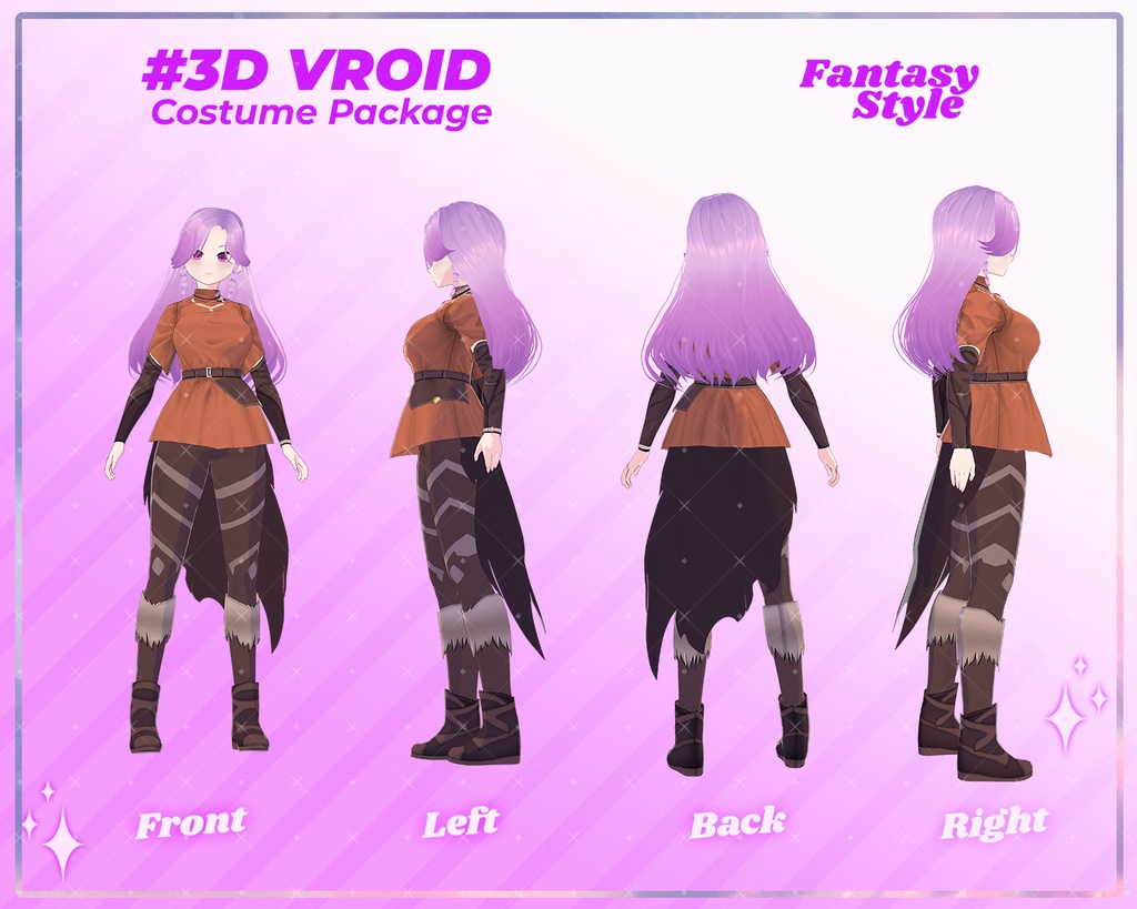 3D VRoid Outfit Pack Mystical Fantasy Wear for VRoid Models | VRoid Studio, VRoid Model, VRChat Avatar