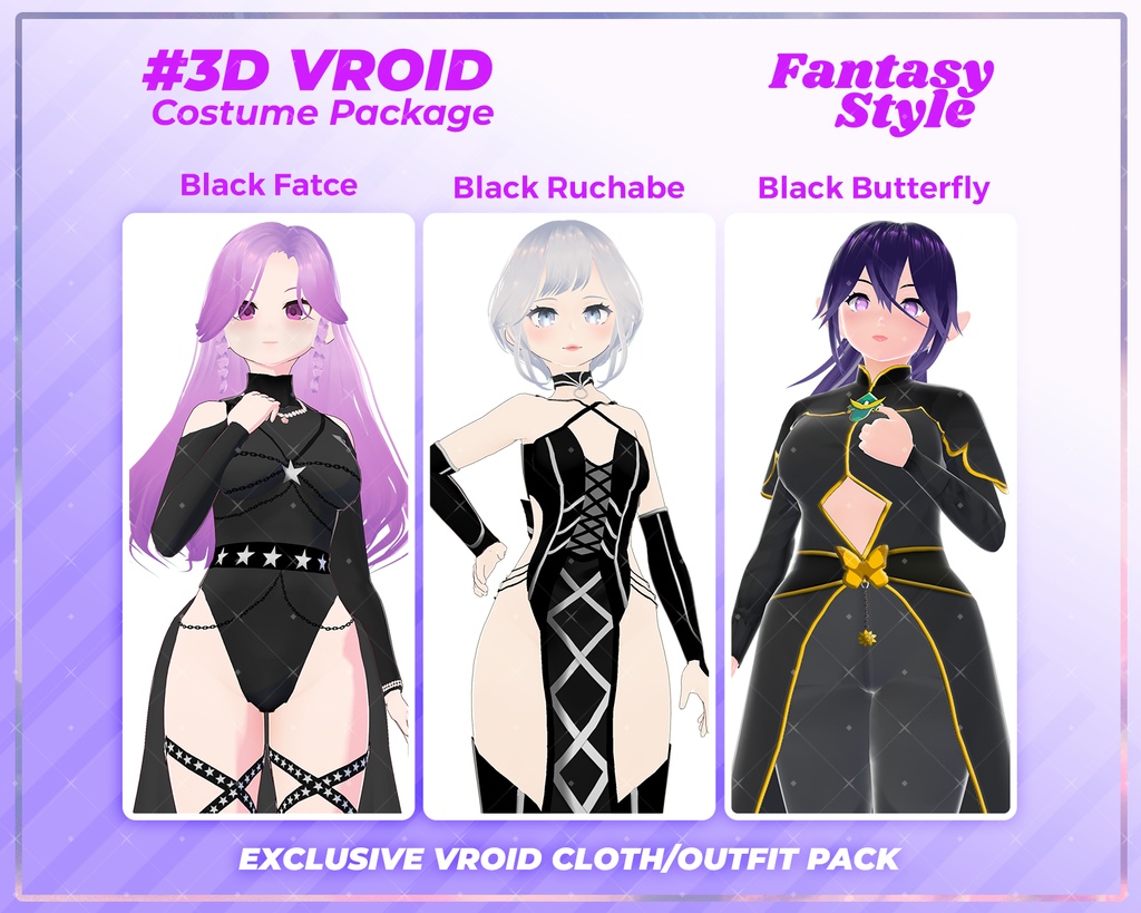 3D VRoid Fantasy Clothing Pack Royal & Mythical Attire for VRoid Models | Virtual Fashion, VRoid Assets, VRoid Texture