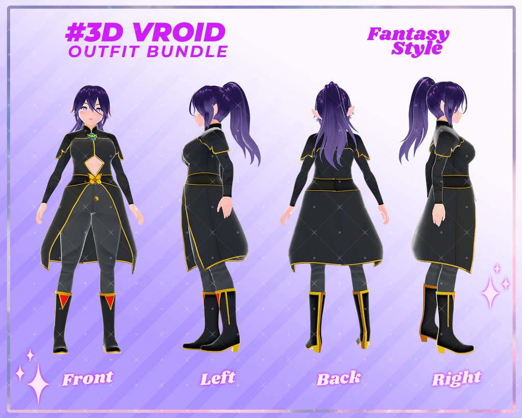 3D VRoid Fantasy Clothing Pack Royal & Mythical Attire for VRoid Models | Virtual Fashion, VRoid Assets, VRoid Texture