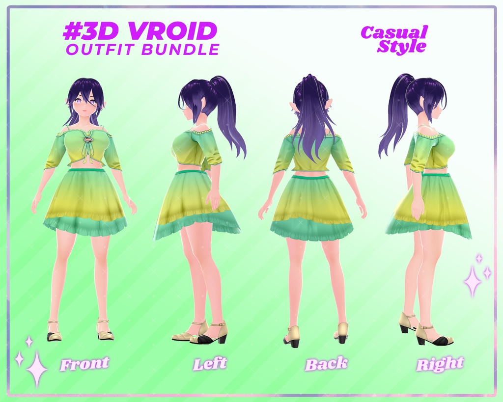 3D VRoid Outfit Collection Relaxed & Trendy Casual Clothes | VTuber Clothes, VRoid Studio, VRoid Model