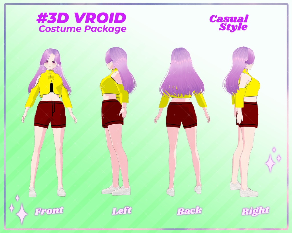 3D VRoid Outfit Collection Relaxed & Trendy Casual Clothes | VTuber Clothes, VRoid Studio, VRoid Model