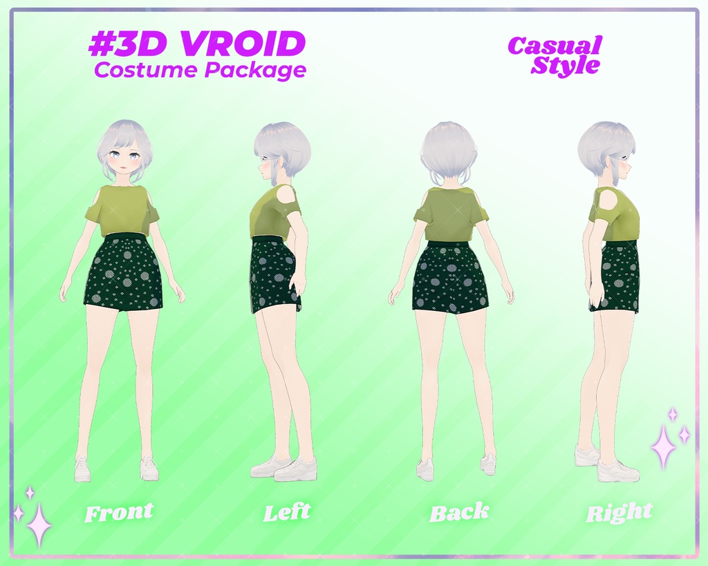 3D VRoid Clothing Pack Simple & Chic Casual Fashion | VRoid Clothes, VRoid Fashion, VTuber Outfit
