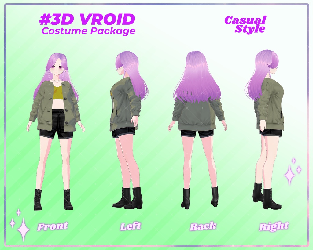 3D VRoid Clothing Pack Simple & Chic Casual Fashion | VRoid Clothes, VRoid Fashion, VTuber Outfit