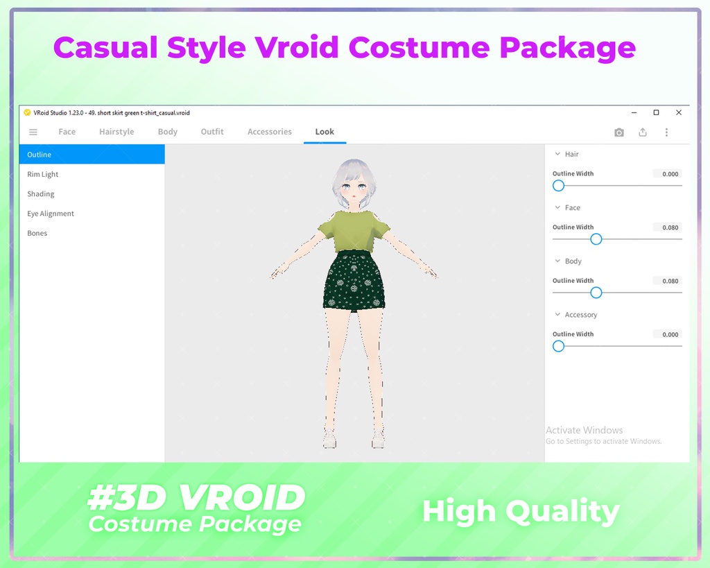 3D VRoid Clothing Pack Simple & Chic Casual Fashion | VRoid Clothes, VRoid Fashion, VTuber Outfit