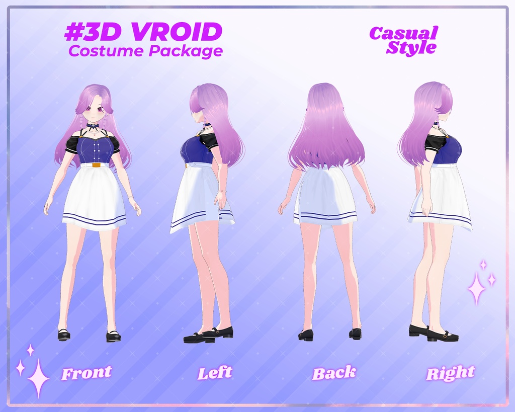 3D VRoid Outfit Pack Urban Casual Looks for VRoid Models | VTuber Modern Fashion, VRoid Casual, VRoid Style