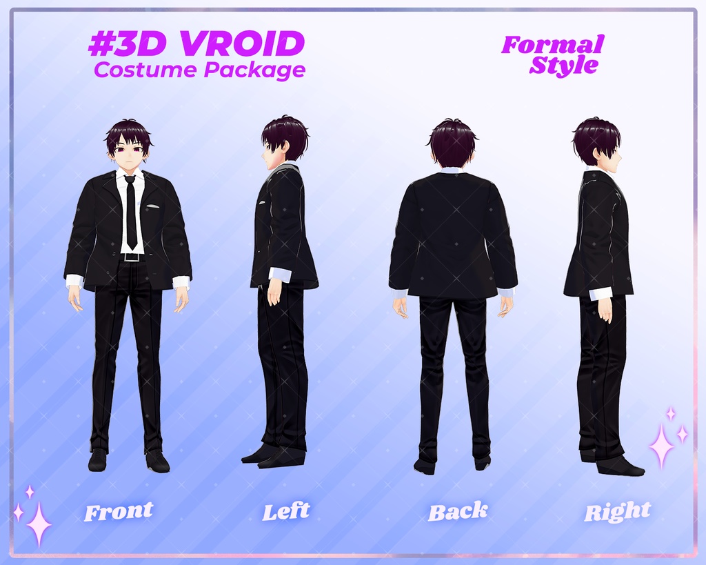 3D VRoid Formal Male Wear Pack Elegant Suits for VRoid Models | VRoid Fashion, VRoid Outfit, VTuber Formal