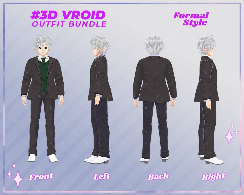 3D VRoid Clothing Male Pack Professional & Classy Formal | VRoid Outfit, VRoid Clothes, VRoid Professional