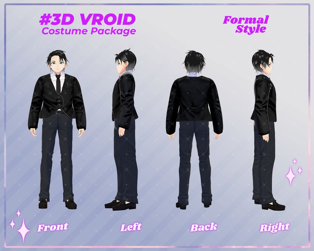 3D VRoid Clothing Male Pack Professional & Classy Formal | VRoid Outfit, VRoid Clothes, VRoid Professional