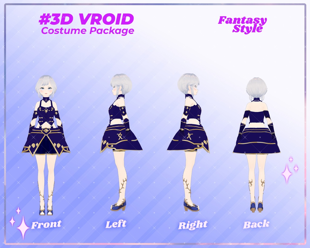 3D VRoid Fantasy Outfit Pack Legendary Attire for VRoid Models | VRoid Costume, VRoid Suit, VRoid Outfit