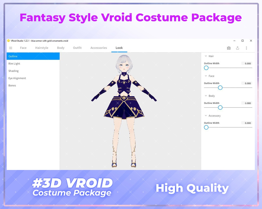 3D VRoid Fantasy Outfit Pack Legendary Attire for VRoid Models | VRoid Costume, VRoid Suit, VRoid Outfit