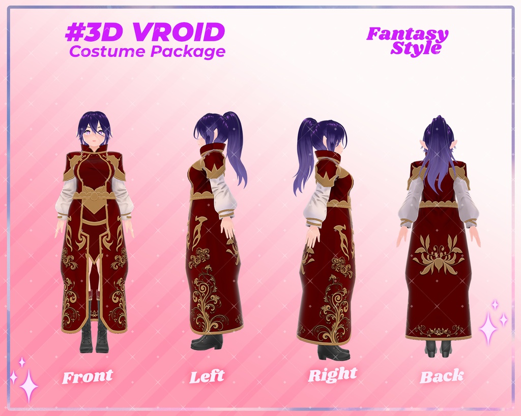 3D VRoid Mystic Fashion Pack Fairytale & Adventure-Themed Outfits | VRoid Fashion, VRoid Outfit, VRoid Gown