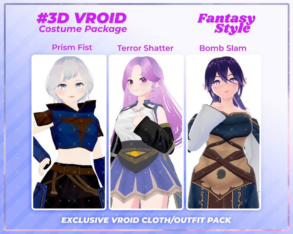 3D VRoid Royal Fantasy Pack Noble & Magical Clothing Collection | VRoid Outfit, VRoid Clothes, VRoid Attire