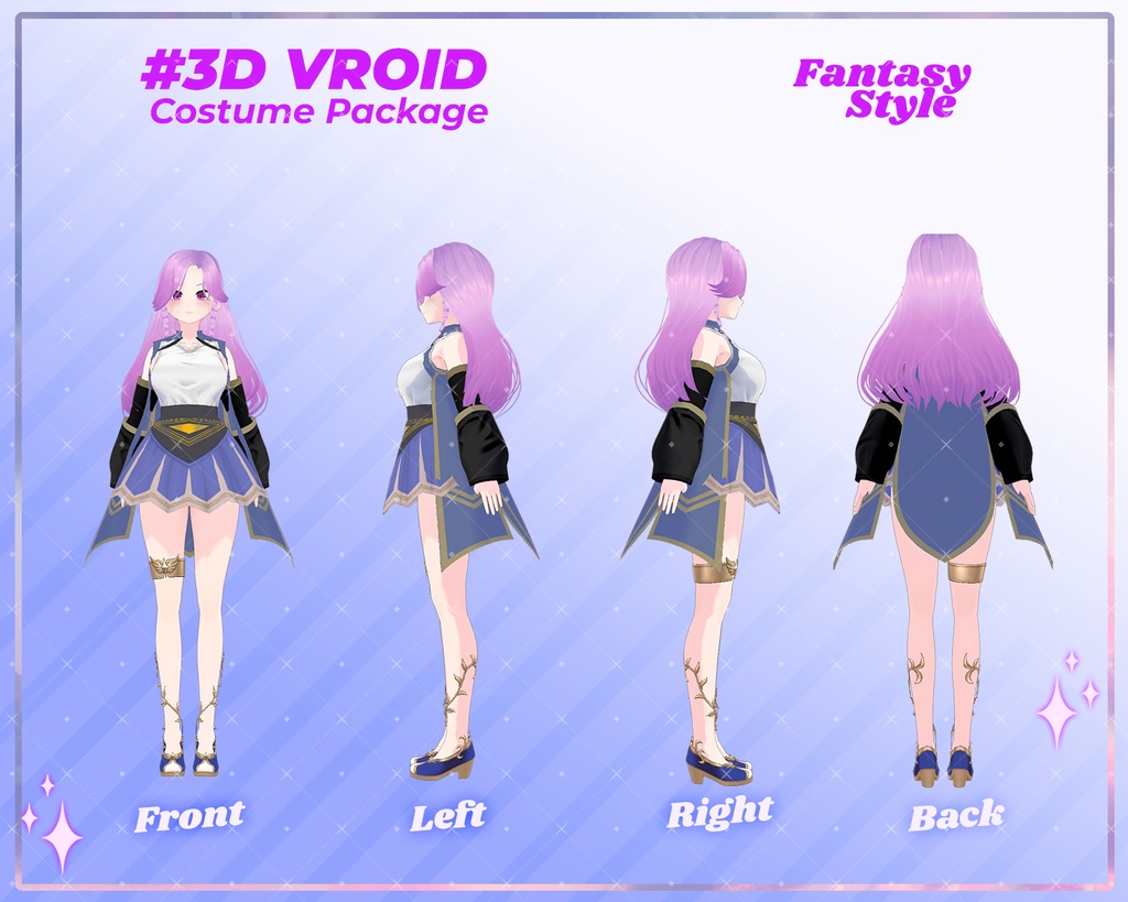 3D VRoid Royal Fantasy Pack Noble & Magical Clothing Collection | VRoid Outfit, VRoid Clothes, VRoid Attire