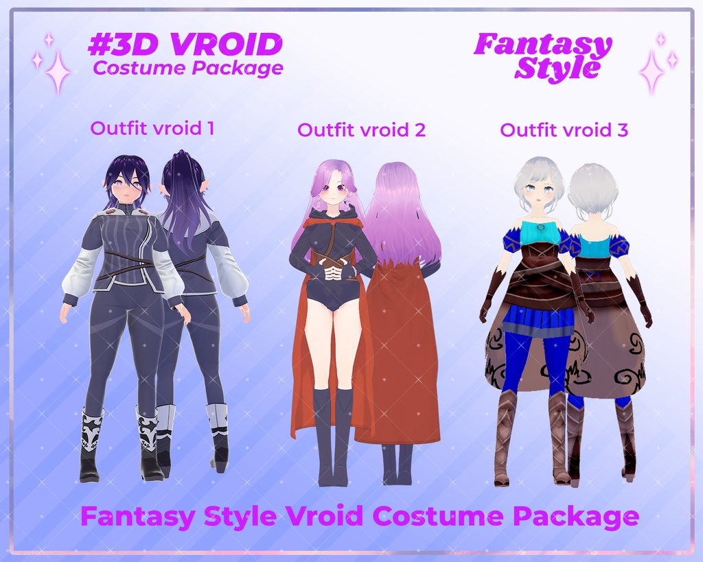 3D VRoid Enchanted Clothing Pack Elegant & Mystical Fashion | VRoid Clothes, VRoid Outfit, VRoid Costume