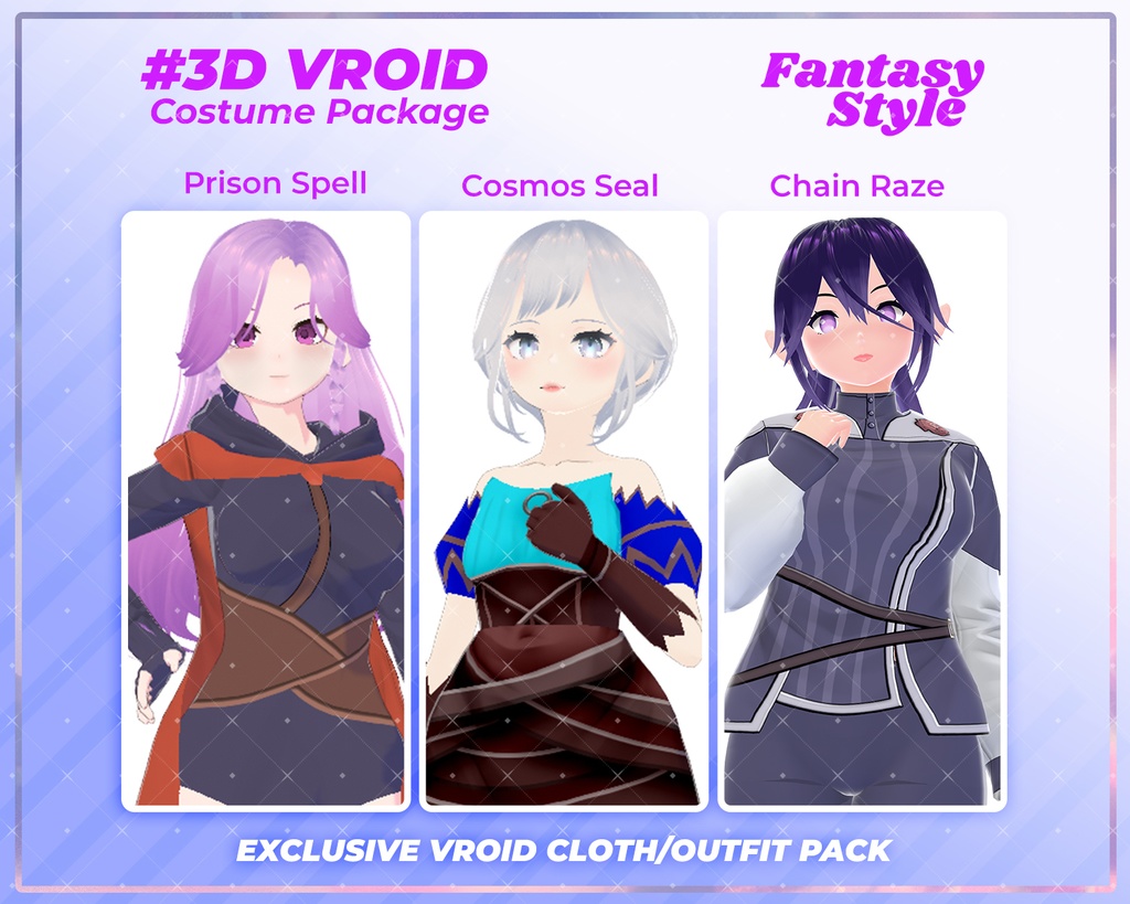 3D VRoid Enchanted Clothing Pack Elegant & Mystical Fashion | VRoid Clothes, VRoid Outfit, VRoid Costume